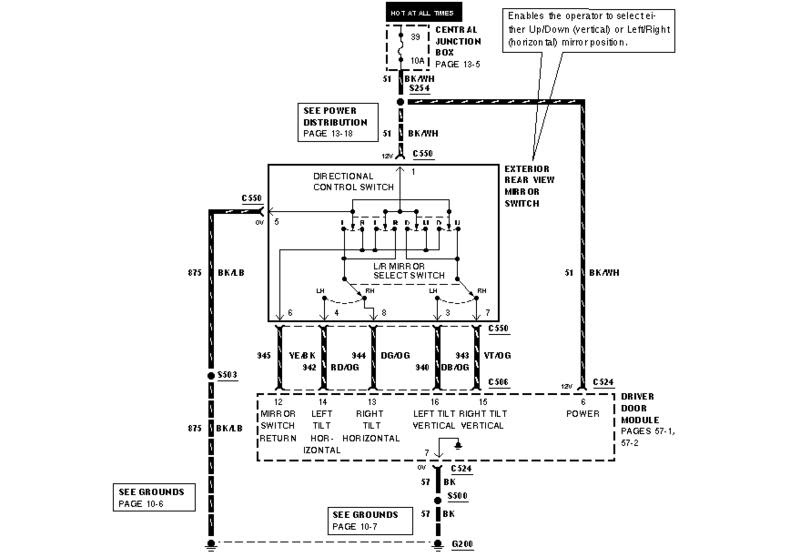 Ford Power Mirror Switch Wiring Diagram