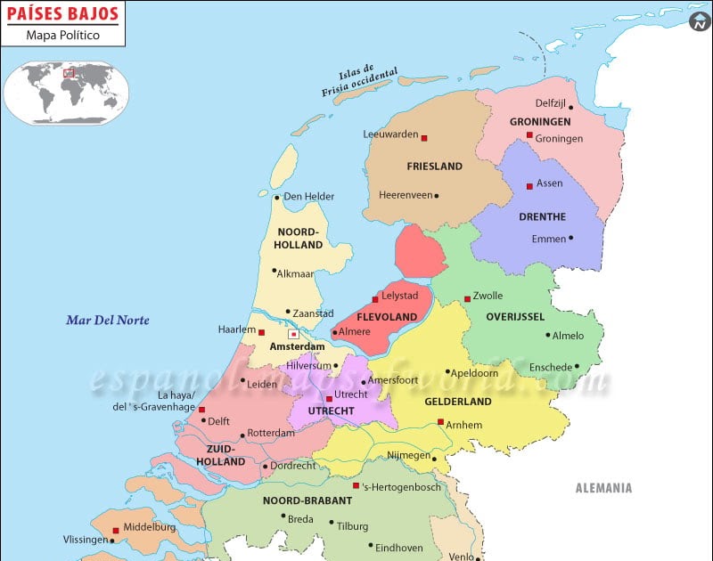 Paises Bajos Mapa | Mapa