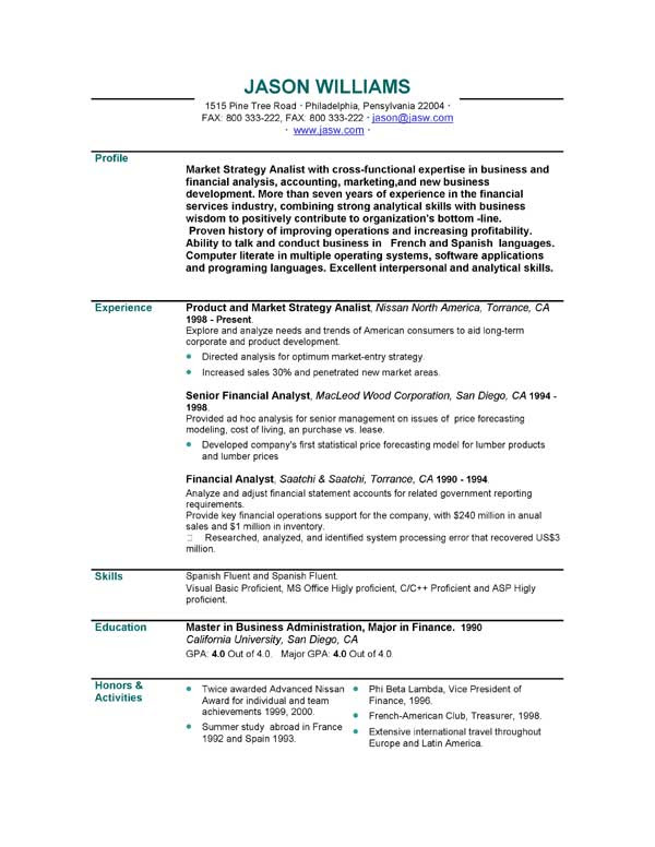 Personal Business Profile Sample | Master of Template Document