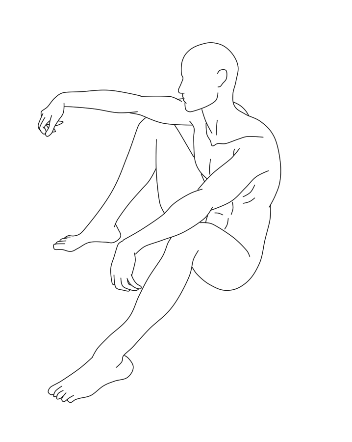 Featured image of post Sitting Male Anime Base Full Body Image of body base drawing at paintingvalley com explore collection