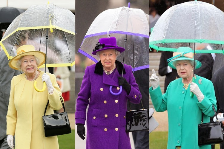 Image result for The Queen ALWAYS matches the colour of her brolly to her outfit