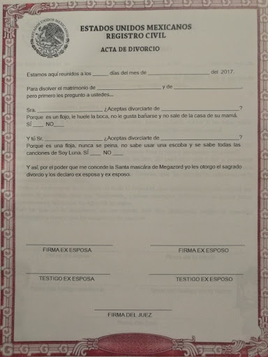 Acta De Divorcio De Broma Divorcio Acta De Matrimonio Falsa Acta De