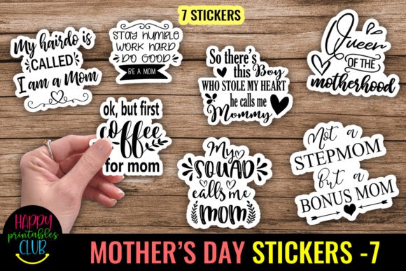 Free Mothers Day Printable Stickers Vol 7 SVG PNG DXF EPS Cut File