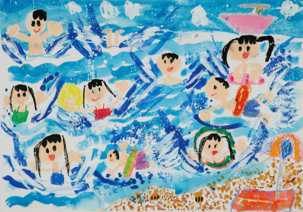 オリジナル 泳い でる 絵 イラスト 写真