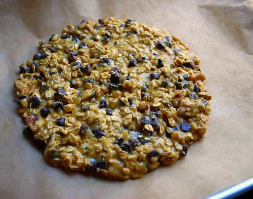 Oatmeal Choc Chip Pizza Cookie uncooked
