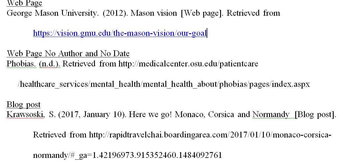 Apa format for website with author and date