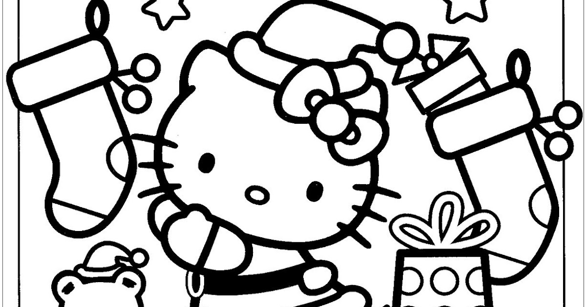 Christmas Cute Hello Kitty Coloring Pages | aesthetic elegants
