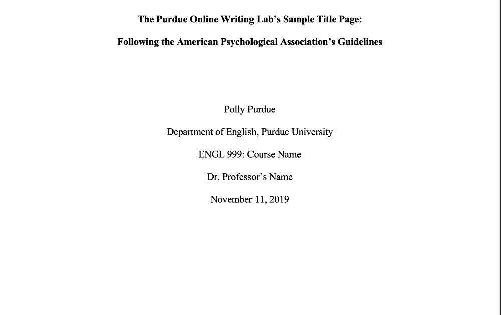 apa 7th edition research paper title page