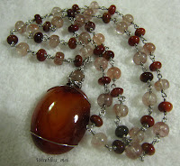 Wire Wrapped Cab Wire Wrapped Agate Cab and necklace