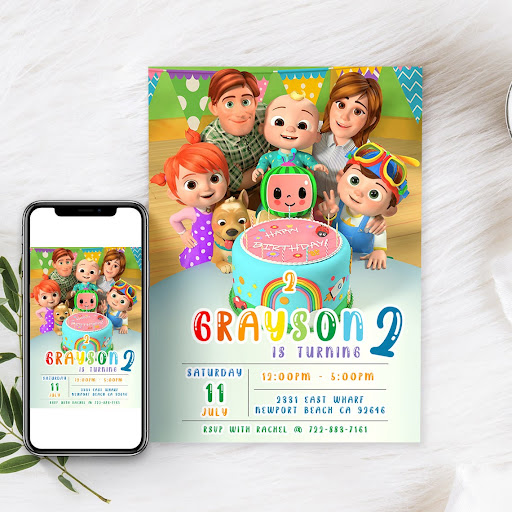 Cocomelon Birthday Invitation Template / Editable Cocomelon Party