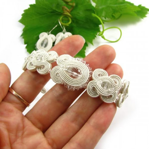 Bransoletka do ślubu sutasz ivory Bransoletka do ślubu sutasz ivory