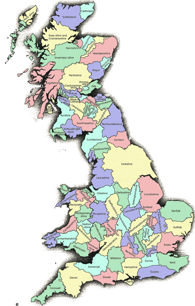 Uk Map Showing Counties Free Printable Maps