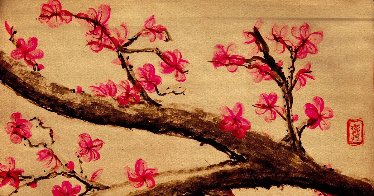 Japanese Cherry Blossom Tree Wall Mural - akrisztina27