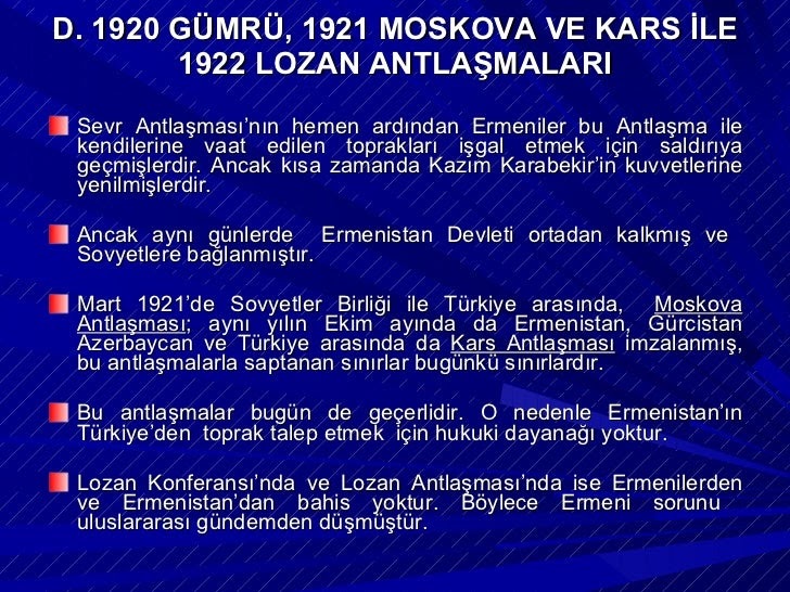 Öğrenci oturum izni Gümrü moskova kars antlaşmalari kronolojik