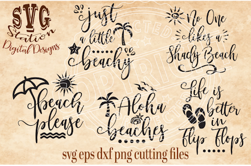 Free Summer and Beach SVG DXF PNG EPS Cutting File Silhouette Cricut