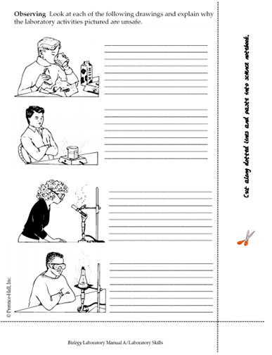 Science Recognizing Lab Safety Worksheet Answer Key - worksheet