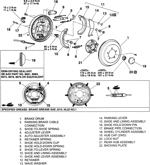Ford Taurus Drum Brake Diagram - Diagram Resource Gallery
