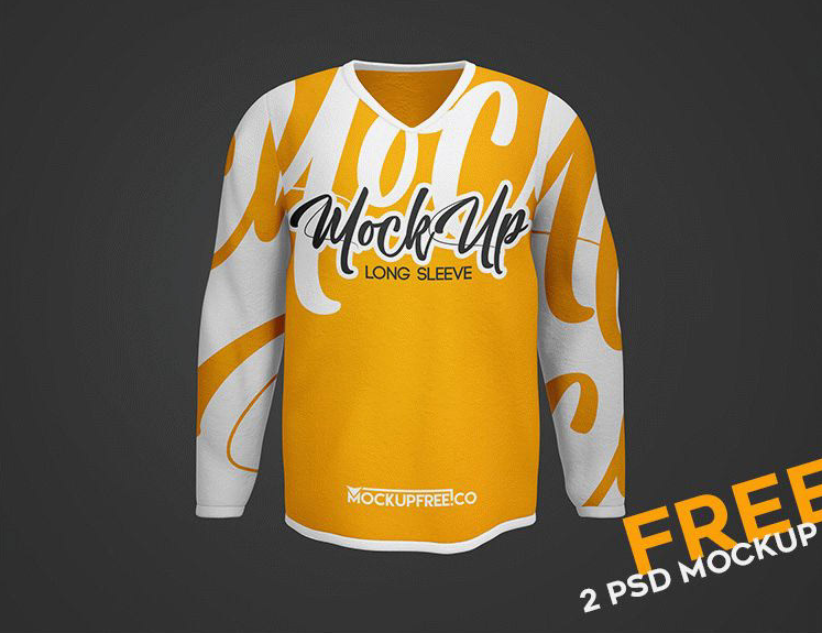Download 3429+ Download Mockup Jersey Long Sleeve Psd PSD File