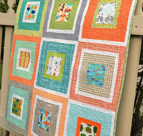 modern i-spy baby quilt