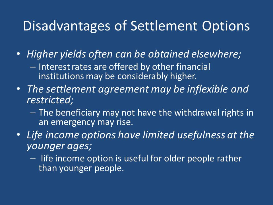 Settlement Options For Life Insurance Life Insurance Blog