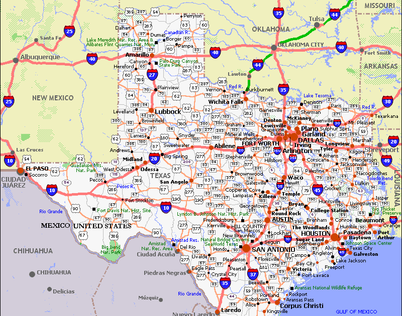 Texas Map Showing Cities Txase