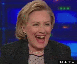 Image result for GIF of hillary laughing