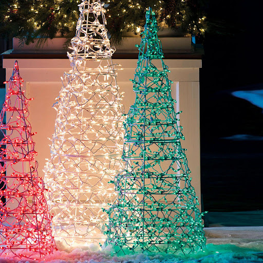 Outdoor Lighted Christmas Trees - 72