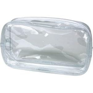 Amazon.com: Clear Vinyl Zippered Cosmetic Bag Carry Case Travel