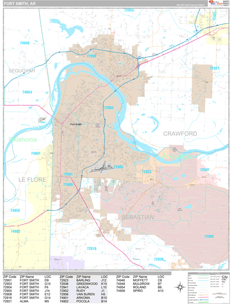 Fort Smith Ar Zip Code Map | Map Of World