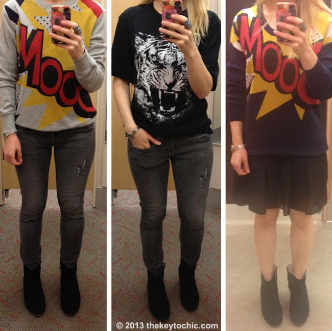 Phillip Lim for Target boom sweatshirt, tiger t-shirt, and boom dress, Phillip Lim for Target fitting room reviews
