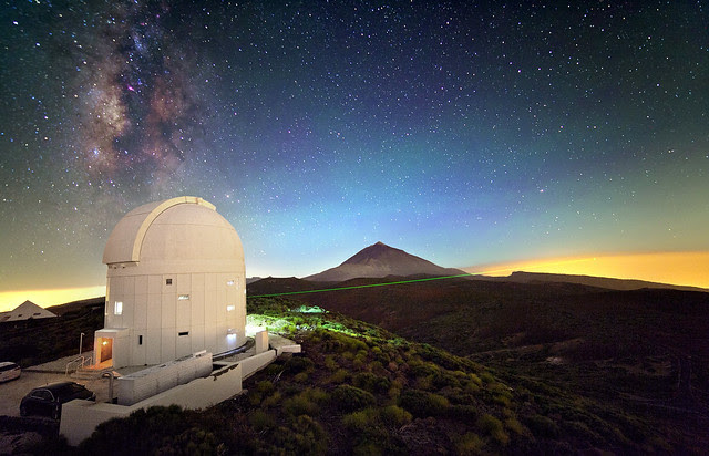 Laser from Optical Ground Station on Tenerife