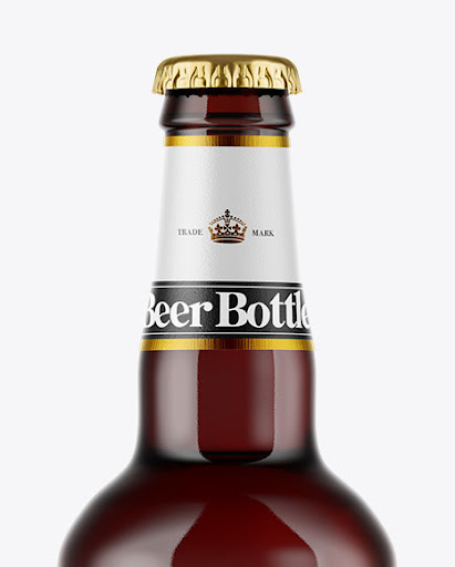 Download Amber Dark Beer Bottle Mockup