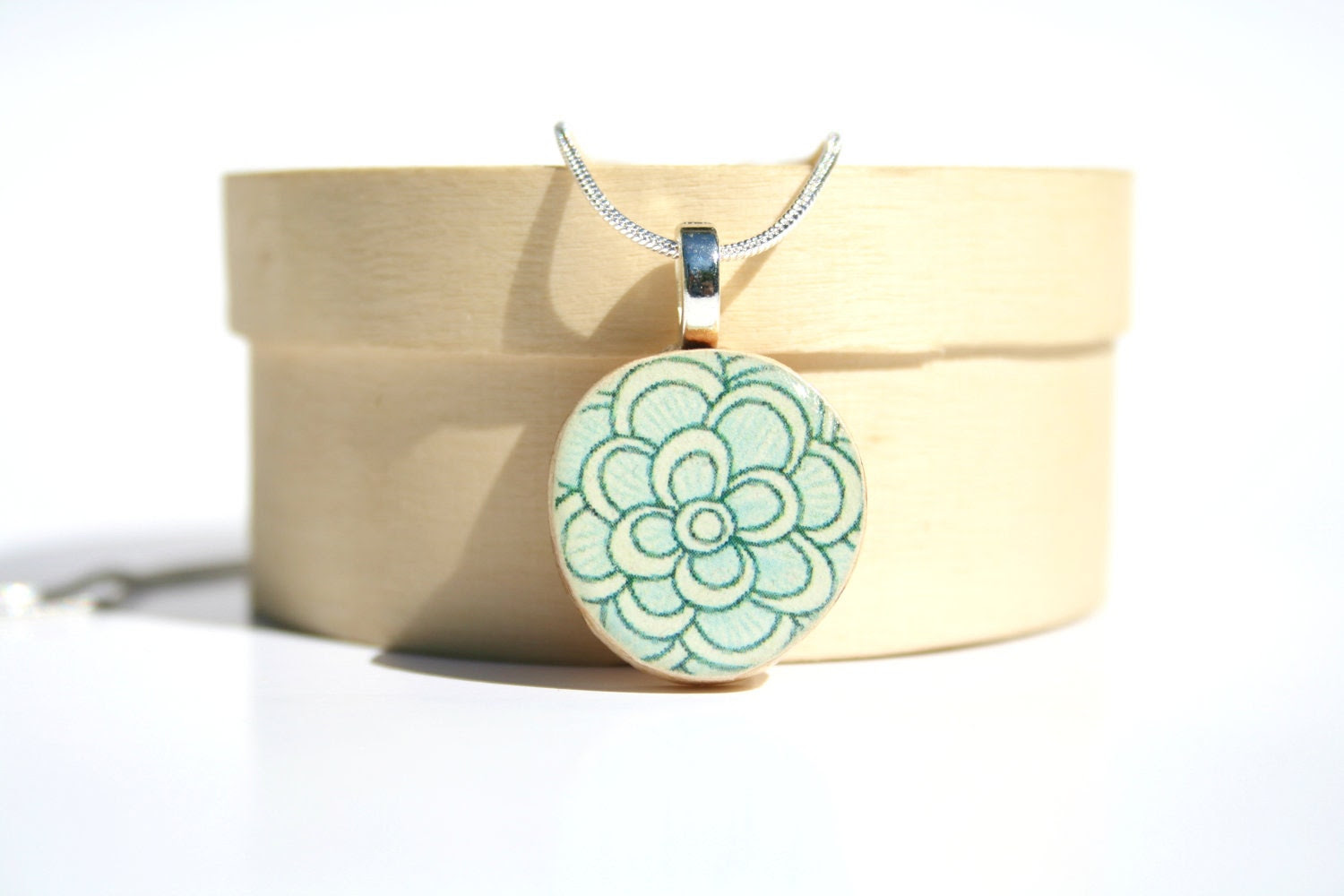 Blue Floral Pendant necklace best friend gift Unique gifts wood gifts floral nature lover gifts circle pendant eco friendly - starlightwoods Blue Floral Pendant necklace best friend gift Unique gifts wood gifts floral nature lover gifts circle pendant eco friendly - starlightwoods