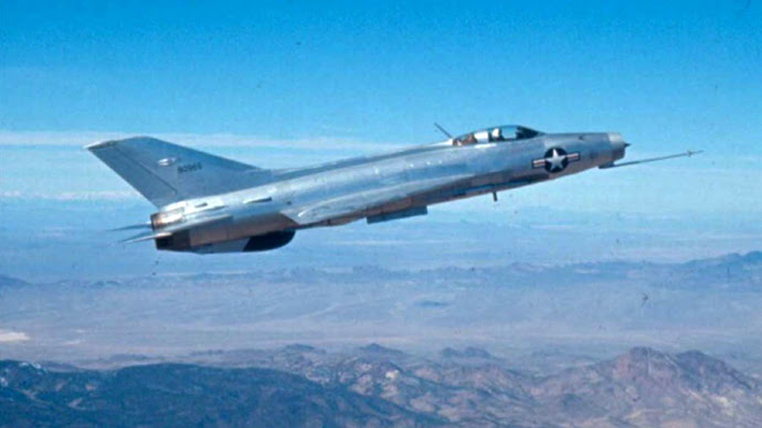 A MiG 21 in US air force markings, taken from declassified CIA documents    