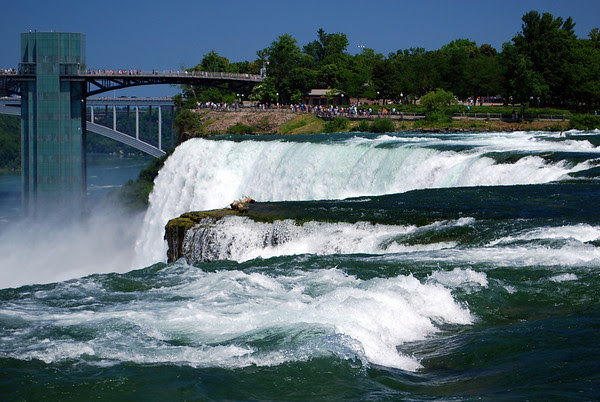 Looking across the top of the American Falls