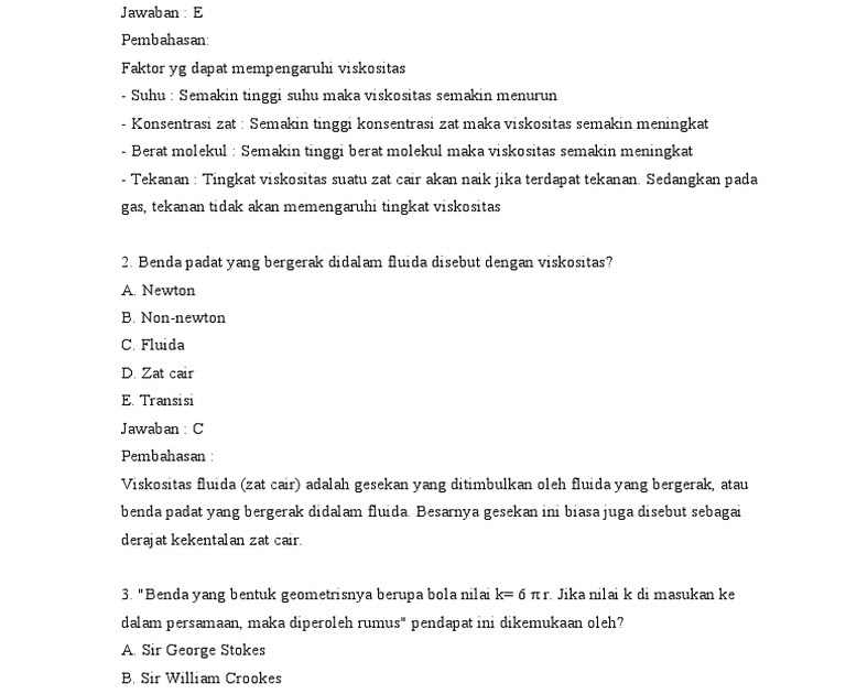 Contoh Soal Viskositas Bola Jatuh Dan Jawabannya Adalajh Online Class