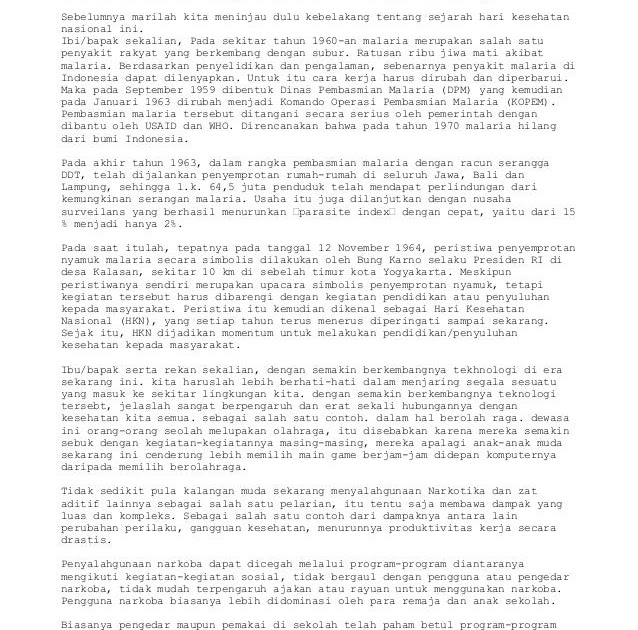 Pidato Bertema Kesehatan Soal Zaki