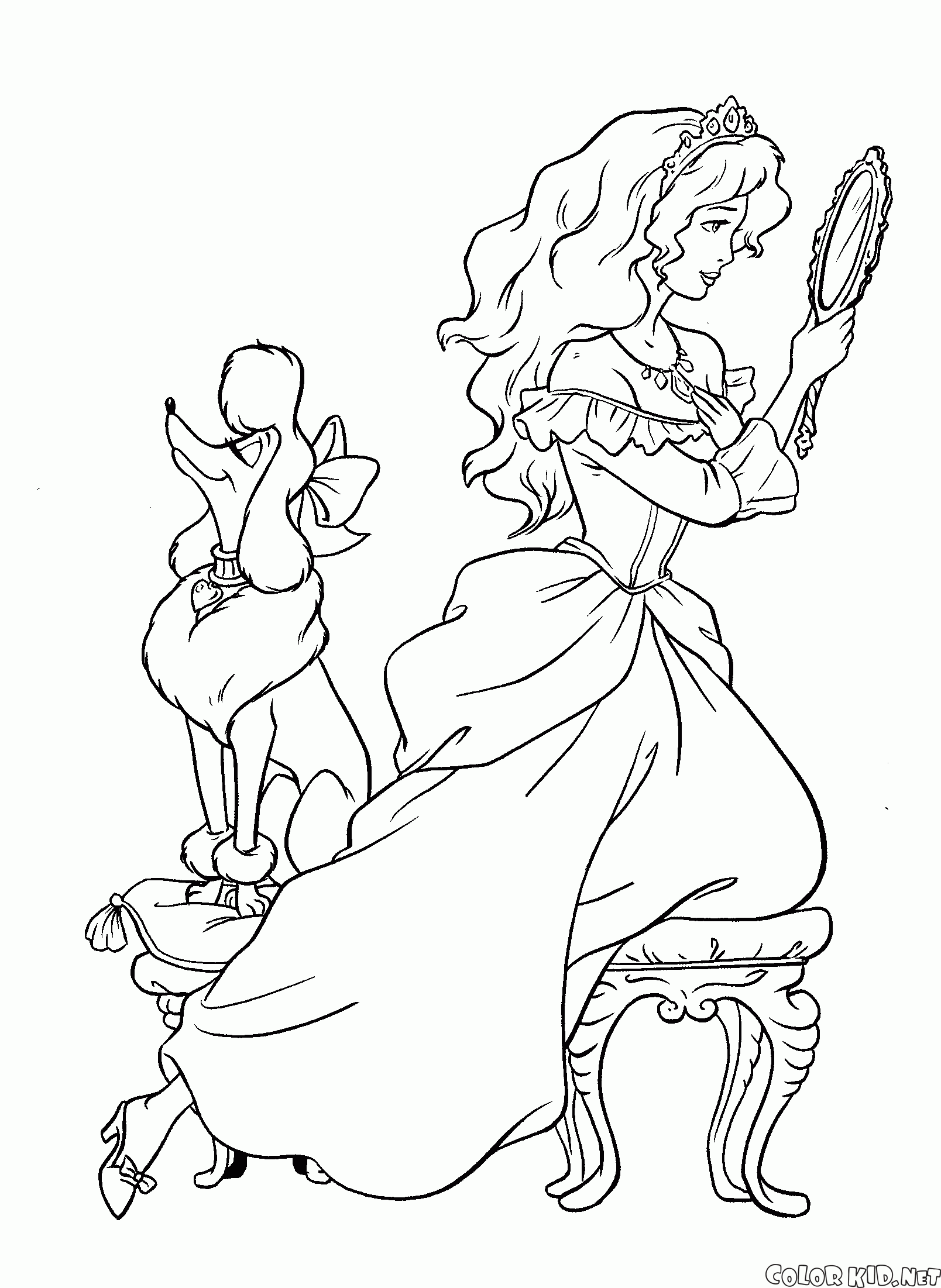 Unique Coloriage Princesse Avec Chat  30000 ++ collections de pages à
