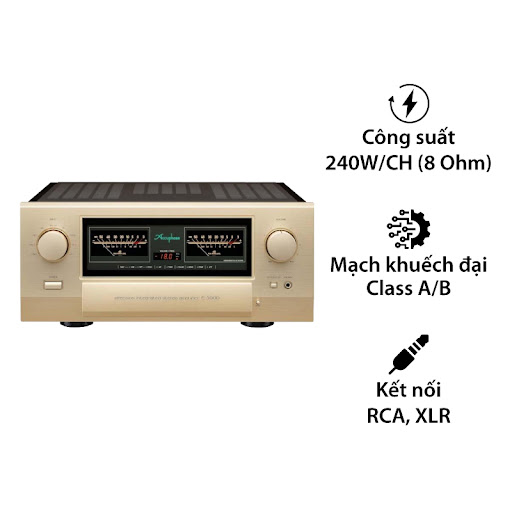 Amply Accuphase E-5000, Class AB (Công Suất 240 Watt / CH ở 8 ohm, 320  Watt/CH ở 4 ohm), AVAA, Analog, CD