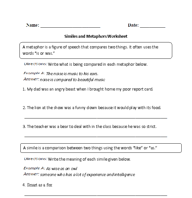 metaphor-practice-worksheets