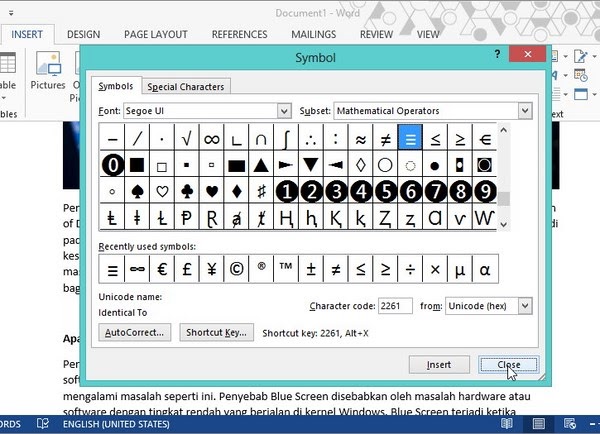 [Panduan] Cara Membuat Simbol Di Word | Dengan Gambar - Belajar Ms Word