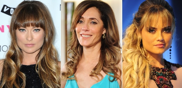 Getty Images e TV Globo Olivia Wilde, Cristiane Torloni e Ellen Roche são algumas das famosas que apostam nas franjas