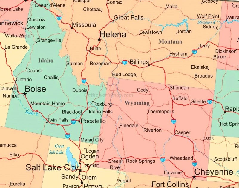 Map Of Idaho And Montana