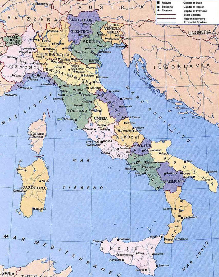 Italien Regionen : Italien-Karte Mit Italienischen Regionen Und