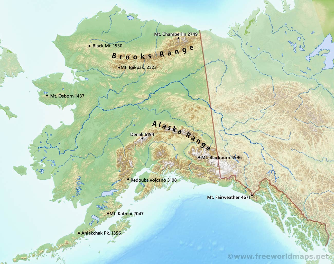 Us Map With Mountains