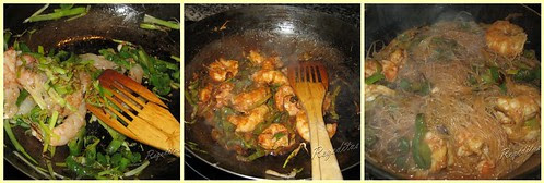 CHOW MIEN DE FIDEOS CON LANGOSTINOS, GAMBAS Y PIMIENTO VERDE