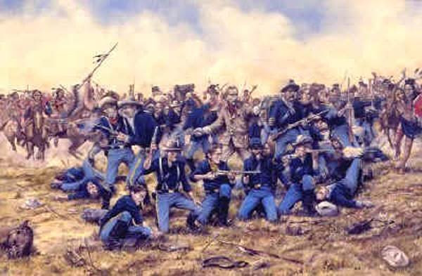 Custer: "Hey, where are all those starving, unarmed men, women and children?"