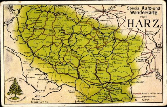 Harz Karte Landkarte : Karte Harz Deutschland | Kleve Landkarte