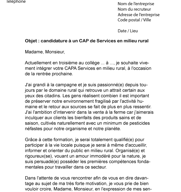 Lettre De Motivation En Fonction Publique  Y Soalan