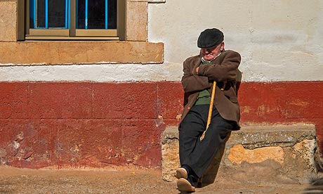 A Spaniard naps in Valdeavellano, near Soria.